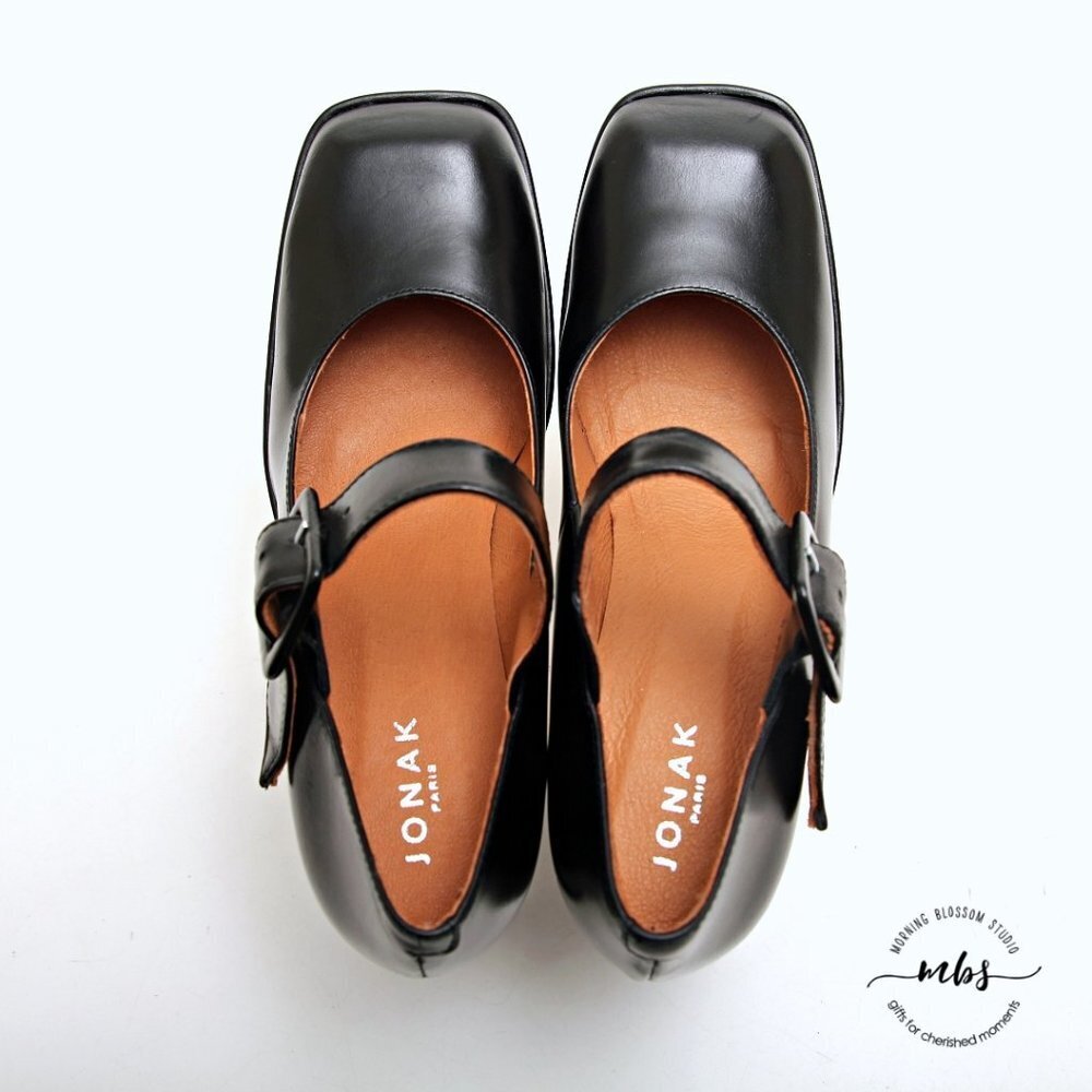 NWT Jonak Paris Mary Jane Block Heels Leather‎ Platform - Picture 10 of 15